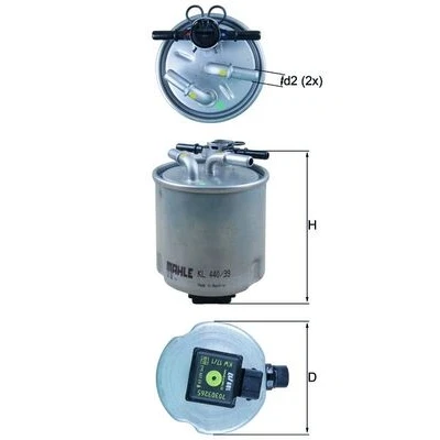 Bilde av MAHLE ORIGINAL KL 440/39 Drivstoffilter ledningsfilter 10 10,0 NISSAN: Qashqai / Qashqai+2 I, X Trail