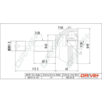 Bilde av Dr!ve+ DP2110.10.1151 Drivknute NBR (nitril butadien kautsjuk)