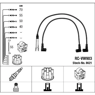 Bilde av NGK 8621 Pluggledninger 5 VOLKSWAGEN: GOLF 3, 2, 3 Variant, SKODA: Octavia 1 Combi