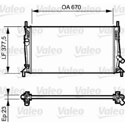 Bilde av VALEO 734320 Radiator Aluminium 672 376 23 uten kjølemiddelregulator Kjøleribber loddet VOLVO: S40 II, C30, V50, FORD: Focus 2