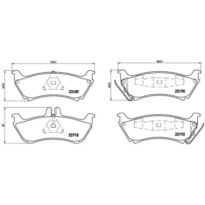 Bilde av BREMBO P 50 044 Bremseklosser inkl. slitasjevarselkontakt med kolbleklips tilbehør MERCEDES BENZ: ML Klasse