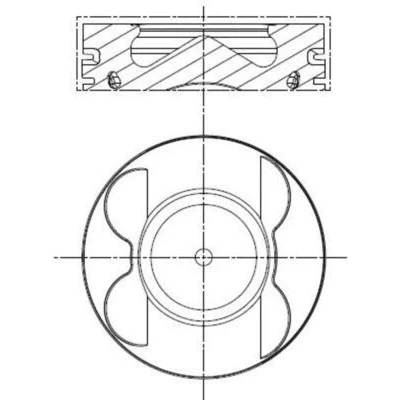 Bilde av MAHLE ORIGINAL 001 PI 00106 000 Motorstempel 83,01 for sylinder 1 3 med kolberingbærer, kjølekanal