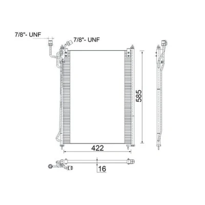 Bilde av MAHLE ORIGINAL AC 285 000S Kondensator uten tørker 422mm