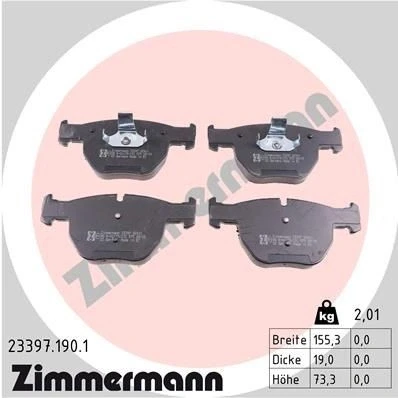 Bilde av ZIMMERMANN 23397.190.1 Bremseklosser klargjort for slitasjeindikator Bildet viser leveranseinnholdet LAND ROVER: Range Rover 3