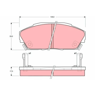 Bilde av TRW GDB3034 Bremseklosser med akustisk slitasjevarsel HONDA: CIVIC 4 Hatchback