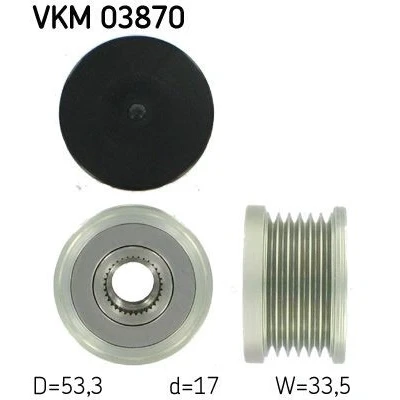 Bilde av SKF VKM 03870 Frihjul Dynamo 33,5 BMW: 1 Hatchback, 3 Sedan, Touring