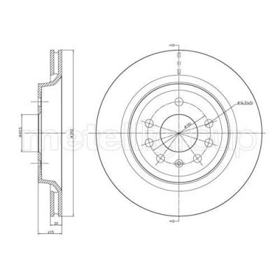Bilde av METELLI 23 0682C Bremseskiver 292,0 20,0 5 65,5 ventilert spraylakkert SAAB: 9 3 Sedan, Stasjonsvogn, Cabrio, OPEL: Vectra C Caravan