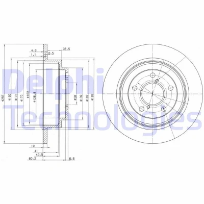Bilde av DELPHI BG2826 Bremseskiver 266 10 5 fullt ut oljet ubehandlet uten hjullager, ABS sensorring SUBARU: Forester III, Impreza II Sedan,