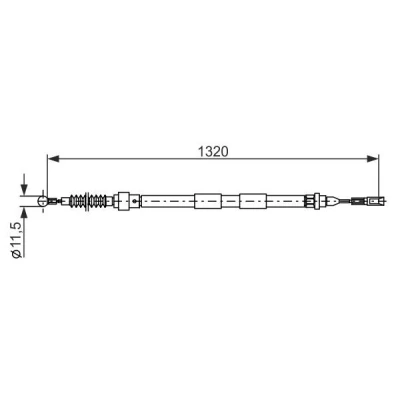 Bilde av BOSCH 1 987 482 874 Bremsekabel 1320, 1156 VOLKSWAGEN: Sharan I