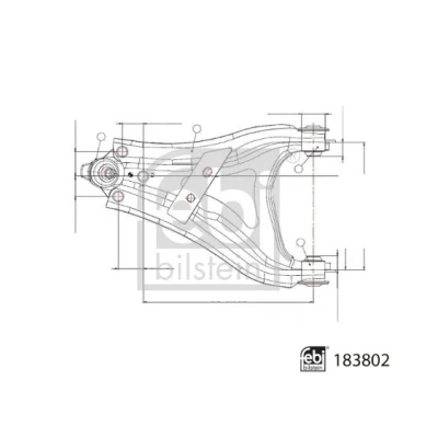 Bilde av FEBI BILSTEIN 183802 Bærebru med lager framaksel venstre Casterstag stålplate 17