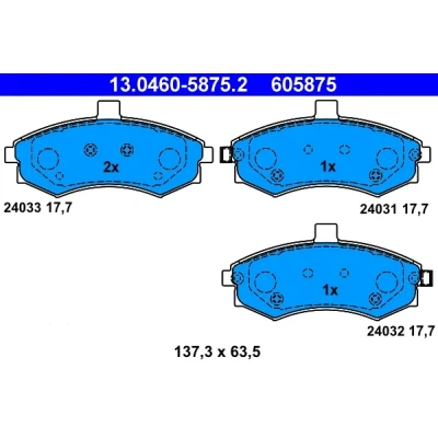 Bilde av ATE 13.0460 5875.2 Bremseklosser med akustisk slitasjevarsel HYUNDAI: Matrix