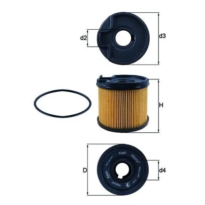 Bilde av MAHLE ORIGINAL KX 87D Drivstoffilter Filterinnsats PEUGEOT: 307 SW, Expert II Tepee, Van, SUZUKI: Grand Vitara 1 SUV