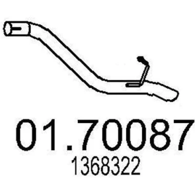 Bilde av MTS 01.70087 Eksosrør 760 bak for bakre eksospotte FORD: Focus 2 Kombi