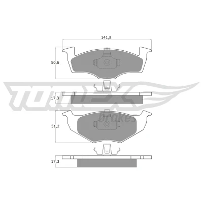 Bilde av TOMEX brakes TX 10 85 Bremseklosser framaksel VOLKSWAGEN: Polo IV Hatchback, III SKODA: Fabia 2, I 1 Combi