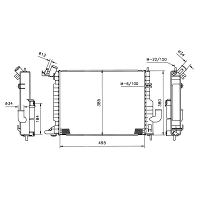 Bilde av NRF 50221 Radiator Aluminium 495 372 42 Kjøleribber loddet