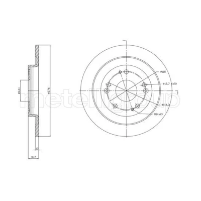 Bilde av METELLI 23 1391C Bremseskiver 276,0 10,0 5 64,1 fullt ut spraylakkert HONDA: CIVIC 9, 9 Tourer