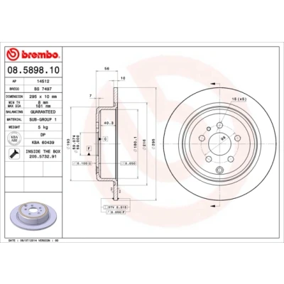 Bilde av BREMBO 08.5898.10 Bremseskiver 295 10 5 fullt ut med skruer