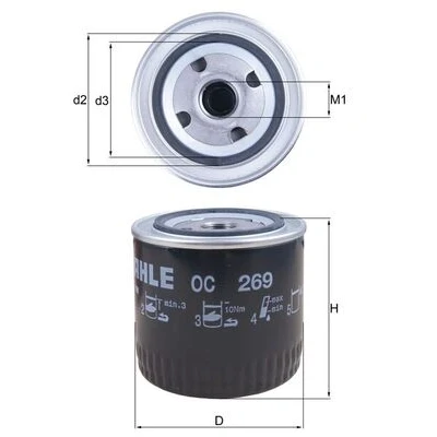 Bilde av MAHLE ORIGINAL OC 269 Oljefilter Påskruingsfilter HONDA: Accord 6 Limousine, CIVIC Hatchback, ROVER: 600