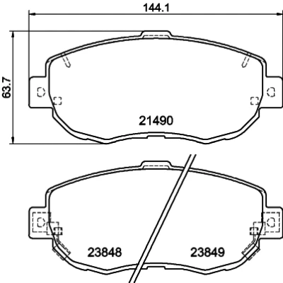 Bilde av HELLA 8DB 355 010 151 Bremseklosser med akustisk slitasjevarsel tilbehør LEXUS: IS I Sedan, GS II, Sportcross, TOYOTA: Supra IV