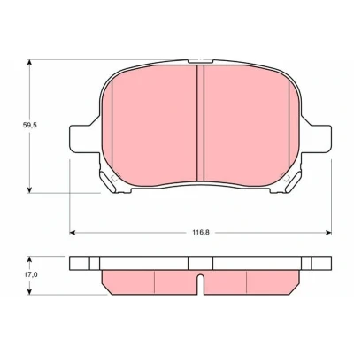 Bilde av TRW GDB3152 Bremseklosser ikke klargjort for slitasjeindikator TOYOTA: Previa / Estima II, Camry IV Sedan, LEXUS: RX I