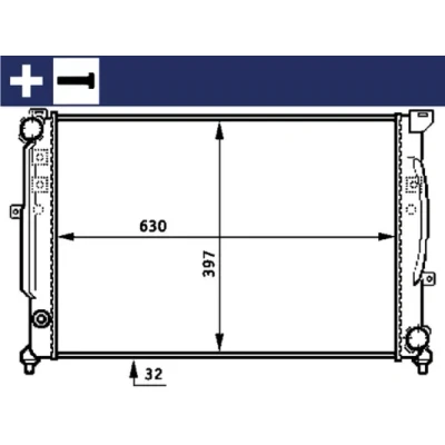 Bilde av MAHLE ORIGINAL CR 423 000S Radiator for kjøretøy med/uten klimaanlegg 630 397 32 med skrue Kjøleribber satt sammen mekanisk AUDI: A6 C4 Avant