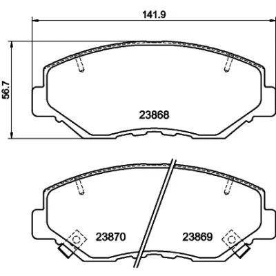 Bilde av HELLA 8DB 355 010 231 Bremseklosser med akustisk slitasjevarsel HONDA: CR V 2, 4, Accord 7 Limousine