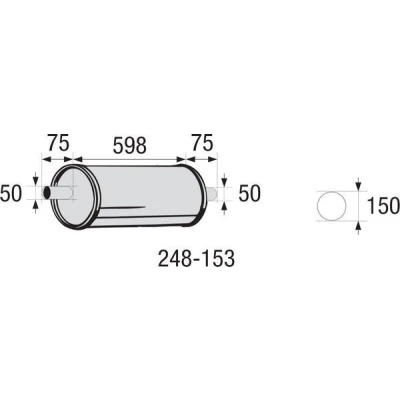 Bilde av BOSAL 248 153 Midtre eksospotte, universell