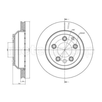 Bilde av METELLI 23 0883C Bremseskiver 330,0 28,0 5 85,0 ventilert spraylakkert PORSCHE: Cayenne, VOLKSWAGEN: Touareg I, II, AUDI: Q7