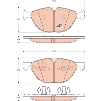 Bilde av TRW COTEC GDB1728 Bremseklosser klargjort for slitasjeindikator BMW: X5, X6
