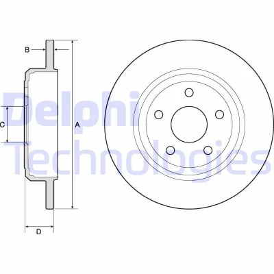 Bilde av DELPHI BG4772C Bremseskiver 330 14 5 fullt ut belagt ubehandlet uten hjullager, ABS sensorring JEEP: GRAND CHEROKEE 4