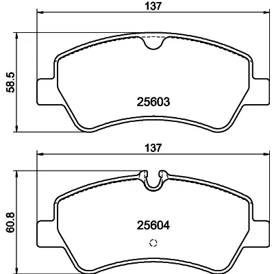Bilde av HELLA 8DB 355 020 721 Bremseklosser klargjort for slitasjeindikator med bremsecaliperskruer tilbehør FORD: Transit Custom V362 Van