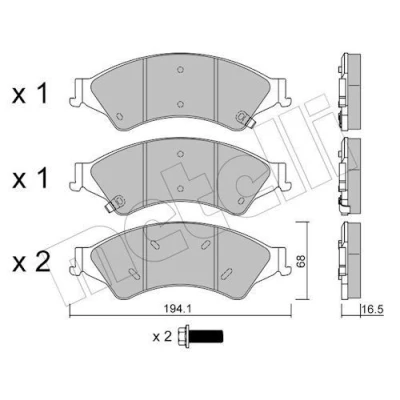 Bilde av Bremseklosser sett METELLI 22 0971 0