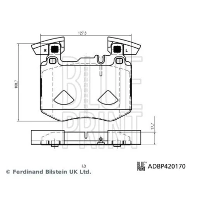 Bilde av BLUE PRINT ADBP420170 Bremseklosser framaksel klargjort for slitasjeindikator MERCEDES BENZ: GLC SUV, Coupé