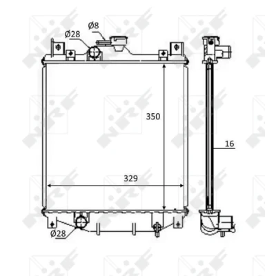 Bilde av NRF 59083 Radiator Aluminium 344 341 34 Kjøleribber satt sammen mekanisk