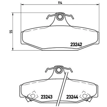 Bilde av BREMBO P 15 004 Bremseklosser med akustisk slitasjevarsel bremsecaliperskruer uten tilbehør SSANGYONG: Rexton / 2, Musso SUV