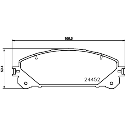 Bilde av HELLA 8DB 355 015 461 Bremseklosser ikke klargjort for slitasjeindikator med tilbehør TOYOTA: RAV4 IV SUV, III V, LEXUS: RX III, NX