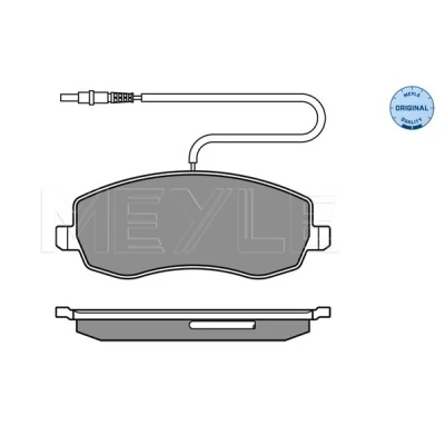 Bilde av MEYLE 025 248 3919/W Bremseklosser ORIGINAL Quality framaksel inkl. slitasjevarselkontakt med antihyle blikk PEUGEOT: 807, CITROËN: C8