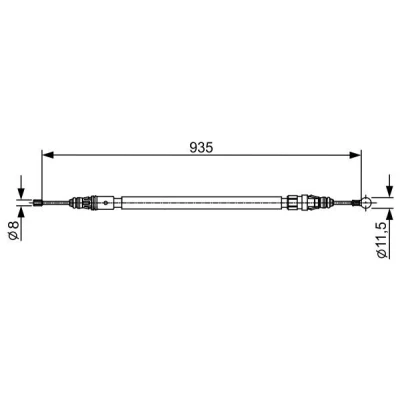 Bilde av BOSCH 1 987 482 430 Bremsekabel 935 PEUGEOT: 5008 I, 3008 I