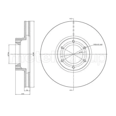 Bilde av METELLI 23 0499C Bremseskiver 280,0 24,0 6 79,5 ventilert spraylakkert RENAULT: MASTER 2 Pritsche/Fahrgestell, Bus, Kasten