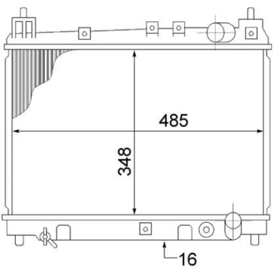 Bilde av MAHLE ORIGINAL CR 1524 000S Radiator for kjøretøy med/uten klimaanlegg 488 350 16 Kjøleribber loddet TOYOTA: Yaris I Hatchback