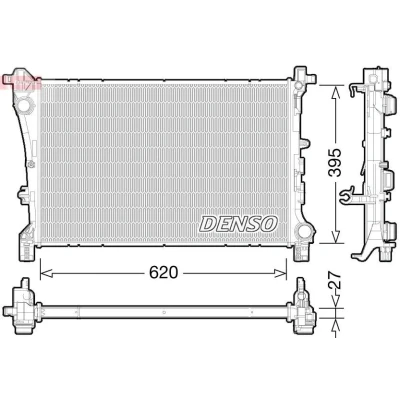 Bilde av DENSO DRM09167 Radiator 620mm 395mm 27mm FIAT: 500L