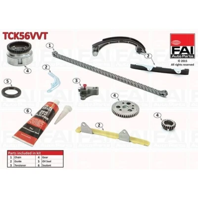 Bilde av FAI AutoParts TCK56VVT Registerkjedesett med tetning, tannhjul simplex, Kjede m/lite støy