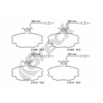 Bilde av BRECK 21460 00 702 10 Bremseklosser inkl. slitasjevarselkontakt, med integrert slitasjesensor tilbehør CITROËN: ZX Hatchback
