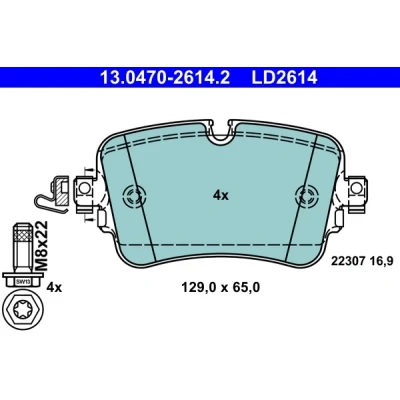 Bilde av Bremseklosser sett, Bakaksel, audi a6 allroad c8, c8 avant, a7 sportback, a8 d5, q7, q7 van, q8, vw touareg, 4KE 698 451 A, 4M
