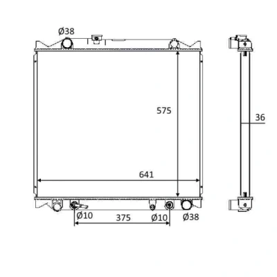 Bilde av NRF 58647 Radiator Aluminium 641 575 26 Kjøleribber loddet TOYOTA: Land Cruiser Prado 90