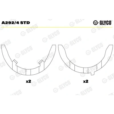 Bilde av GLYCO A292/4 STD avstandsskive, veivaksel AUDI: 80 B4 Sedan, Avant