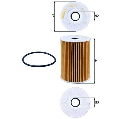 Bilde av MAHLE ORIGINAL OX 415D Oljefilter Filterinnsats NISSAN: Patrol GR 5 SUV, Navara Pick Up, RENAULT: MASTER 2 Pritsche/Fahrgestell