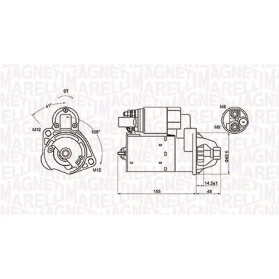 Bilde av MAGNETI MARELLI 063721394010 Starter 12 1,1 9 AUDI: A4 B7 Avant, B6/B7 Cabrio, B8 Sedan