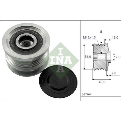 Bilde av INA 535 0143 10 Frihjul Dynamo 40,2 spesialverktøy nødvendig for montering OPEL: Vectra C Caravan, Zafira B, Corsa D Hatchback