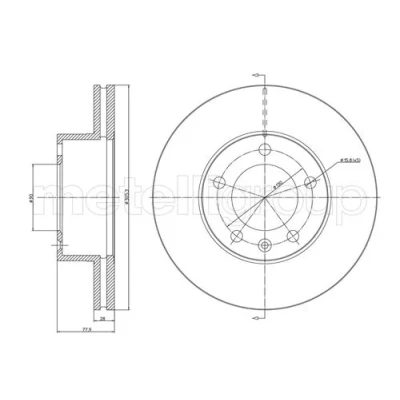 Bilde av METELLI 23 0532C Bremseskiver 305,2 28,0 5 90,0 ventilert spraylakkert RENAULT: MASTER 2 Pritsche/Fahrgestell, Bus, Kasten